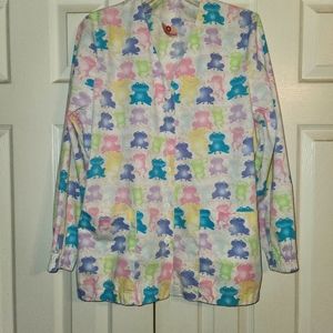 Ladies scrub jacket,  frog print,  GUC